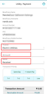 utility payment beneficiary details