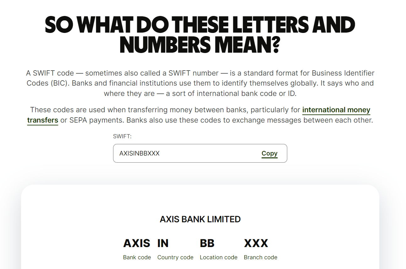 How Can I Get My Axis Bank SWIFT Code