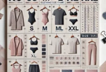 Clothing Size Chart XS, S, M, L, XL, XXL, XXXL